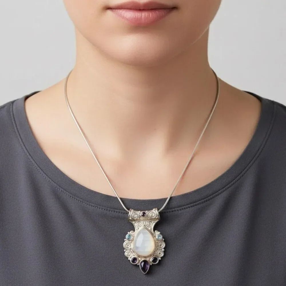sajen Offerings sterling silver slide pendant